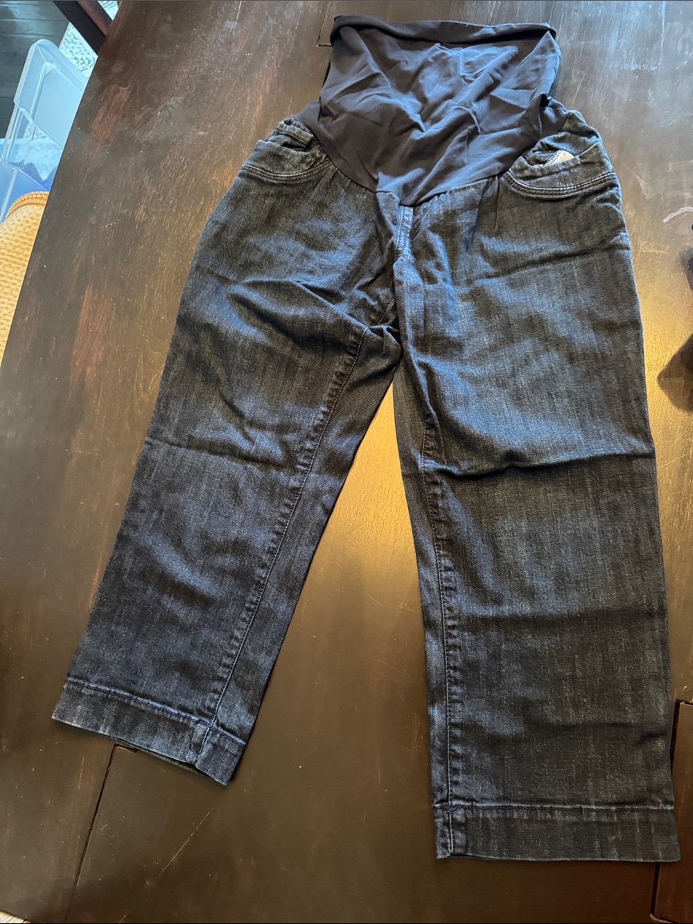 Motherhood Maternity Dark Blue Cropped Maternity Jeans